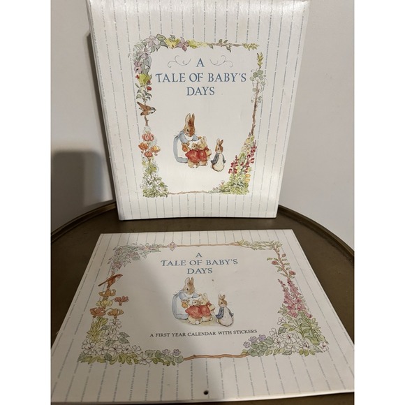Rare Vintage Gibson Peter Rabbit Beatrix Potter Memory Book Calendar Baby 2 Pcs